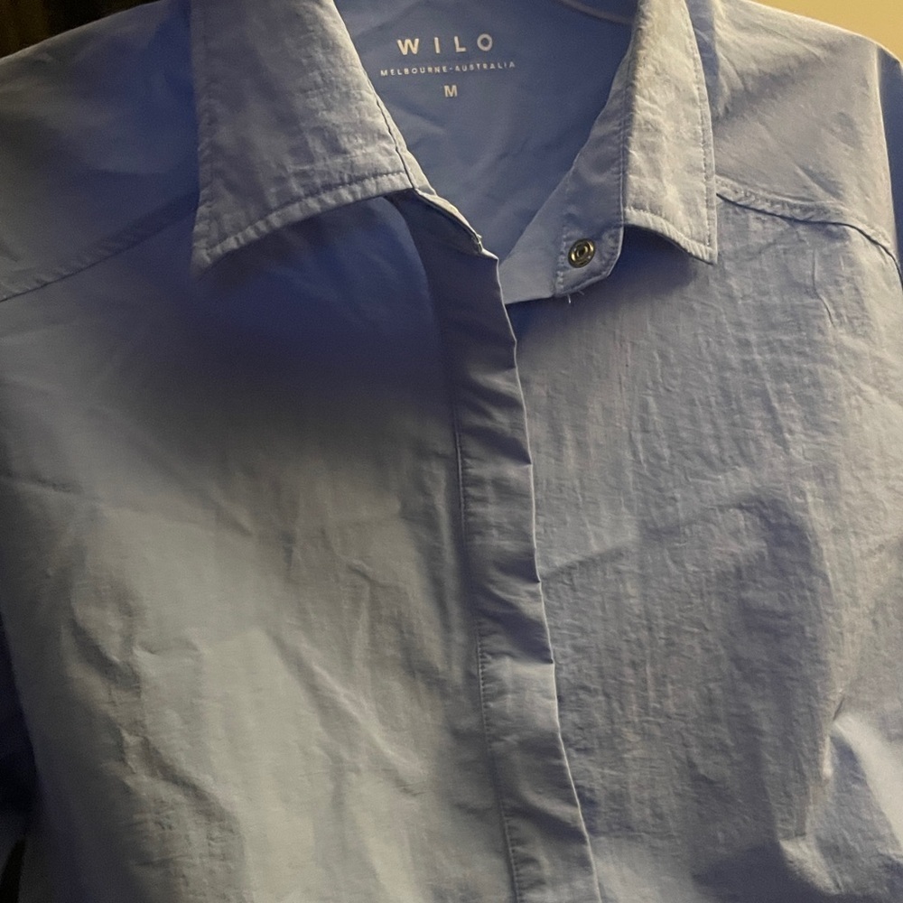WILO Parachute Shirt Jacket Nylon Women Size Medium Snap Front Zip pockets NWOT - Picture 11 of 12